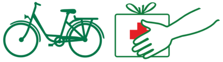 2 Grafiken: Fahrrad und Paketübergabe